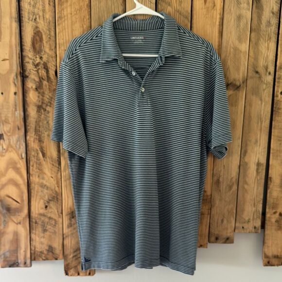 UNTUCKit Men’s XL Polo Shirt Blue Navy Striped‎ Pima Cotton Casual Short Sleeve - Picture 2 of 11